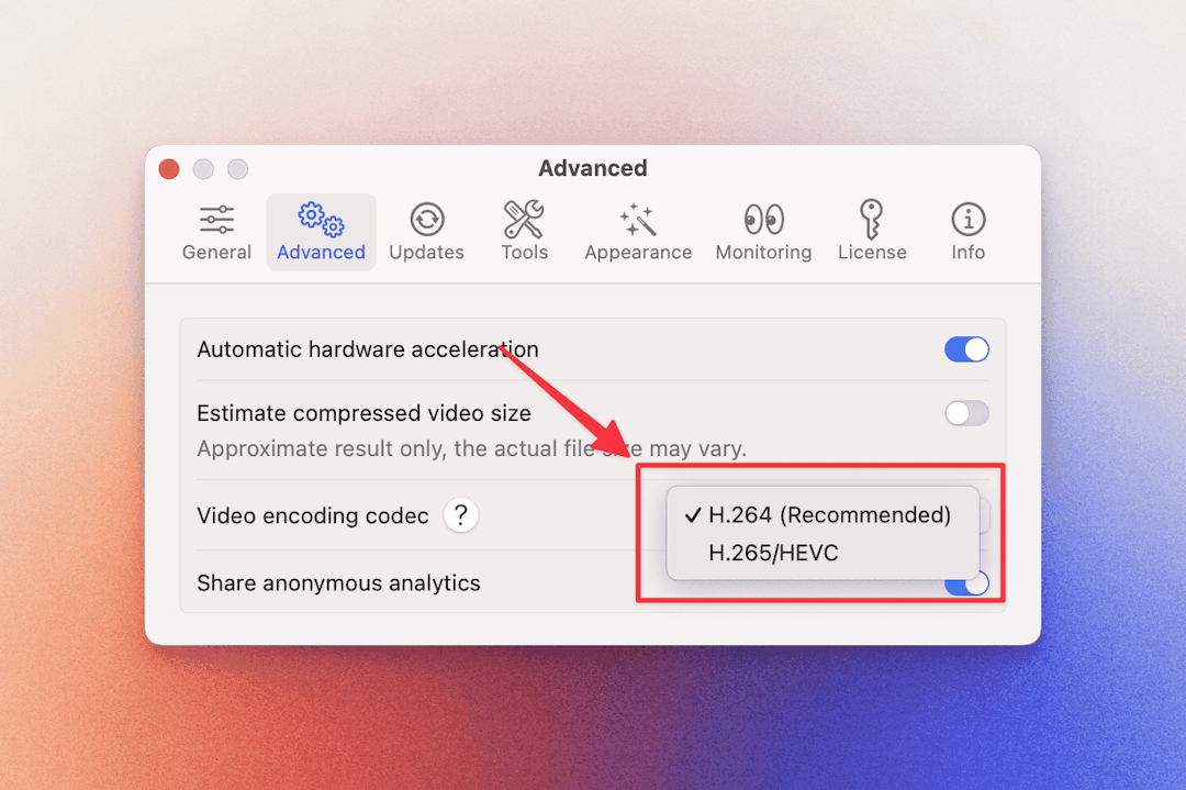 CompressX codec option